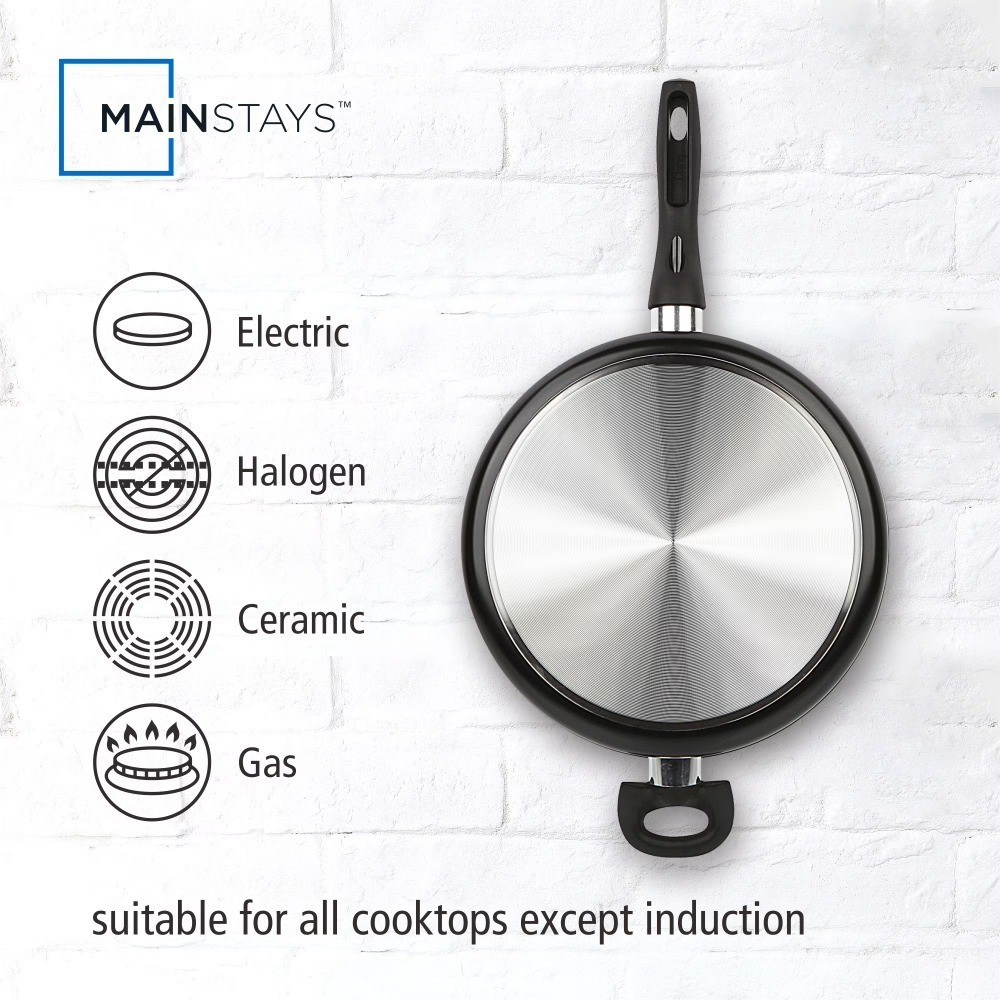 Large 28cm Non-Stick Jumbo Cooker Frying Pan with Glass Lid 4 Quart Multi-Use