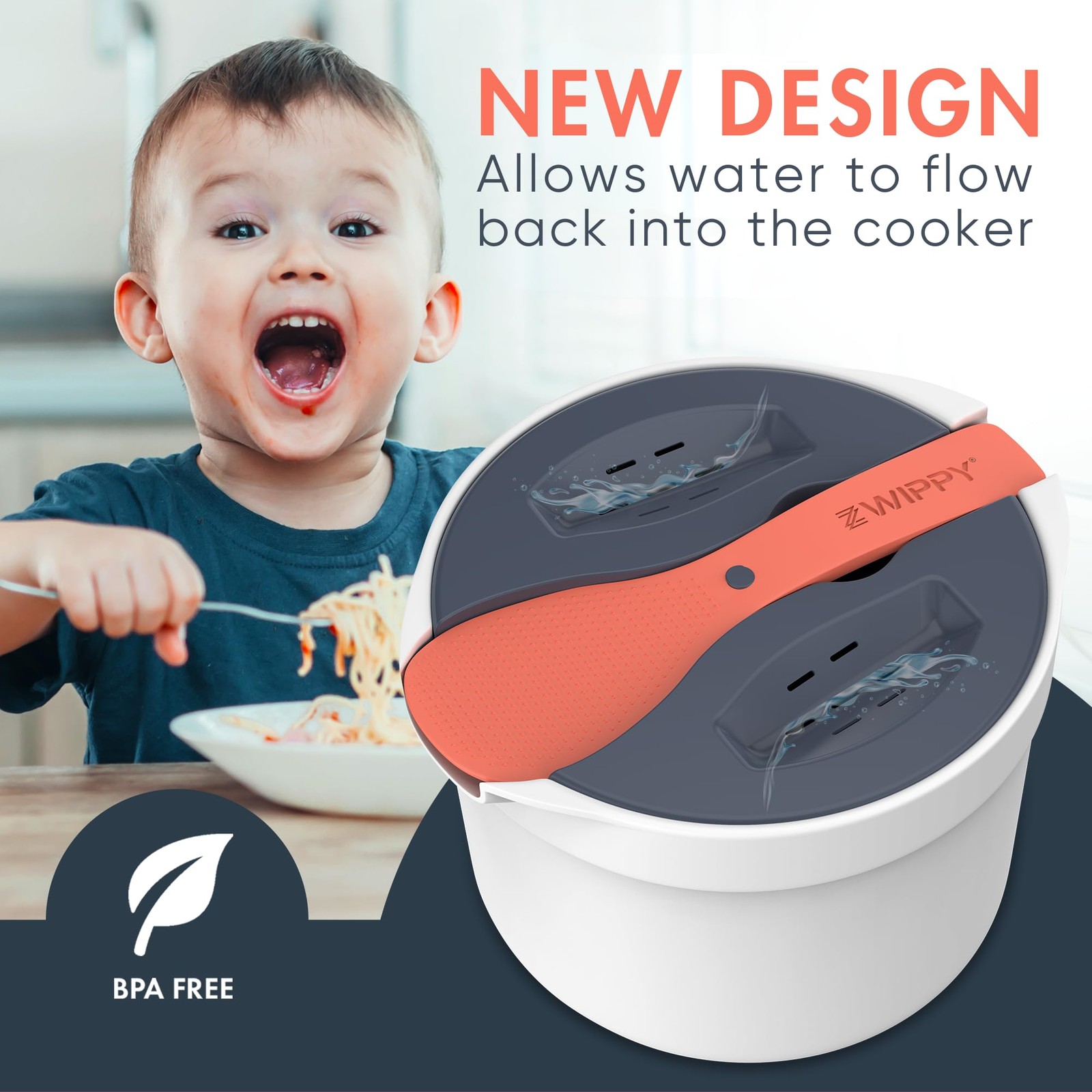 Microwave Rice Cooker Steamer and Pasta Cooker with Strainer – Mess-Free Desi…