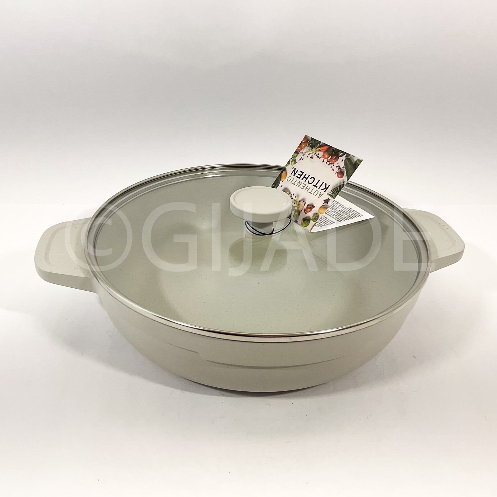 Authentic kitchen 4-Qt Everyday Pan 11″ Low Casserole Grayish Non-Stick Ceramic