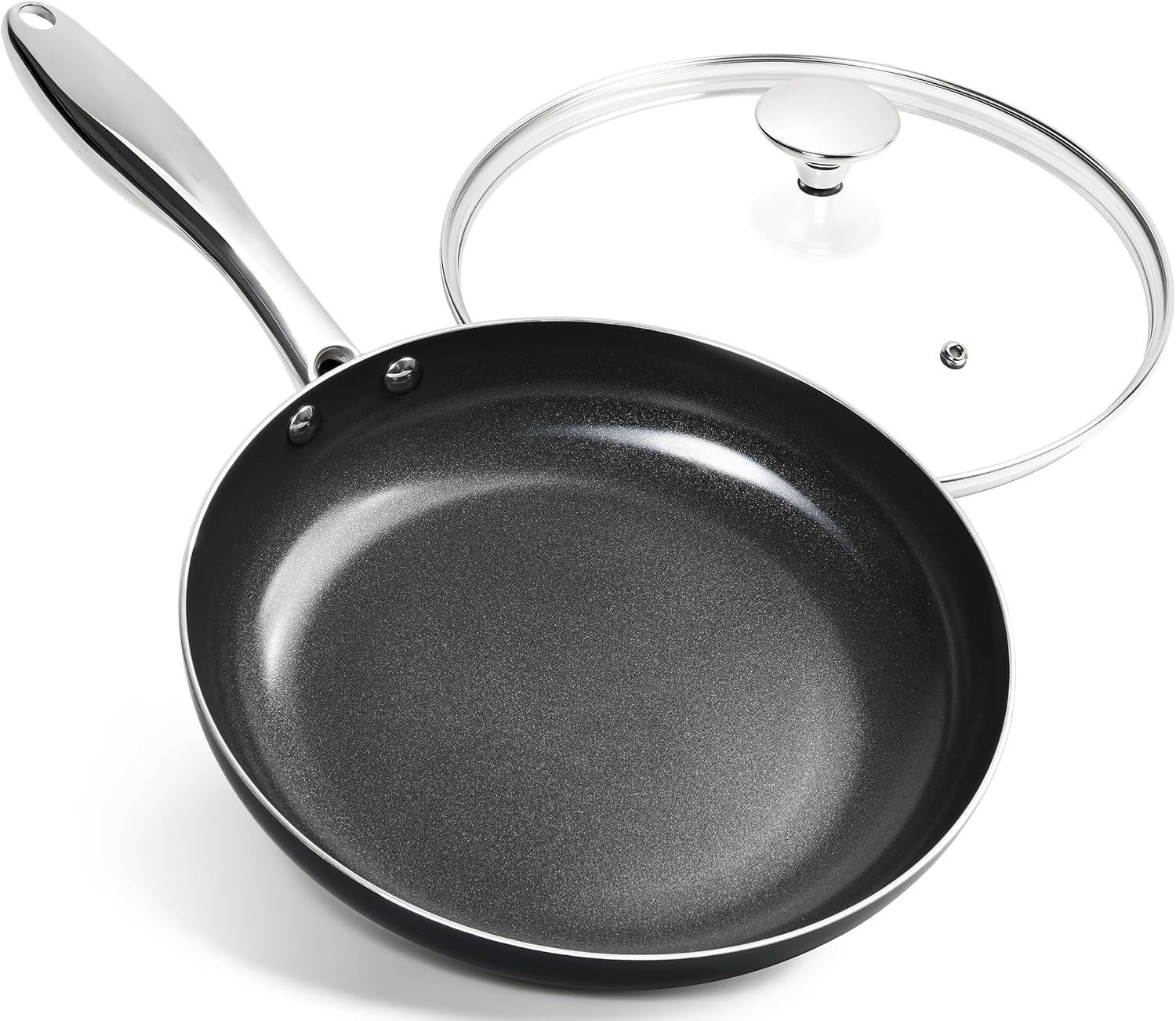 Ceramic Frying Pan – 10 Inch Frying Pan Nonstick with Lid, Non-Toxic Skillet