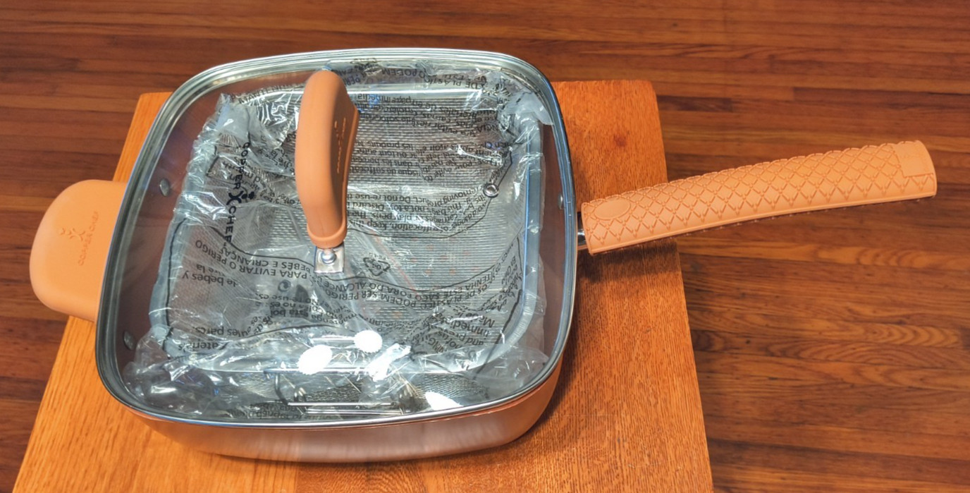 Copper Chef Nonstick XL Steamer Sauté 6.7 Quart Pan NEW