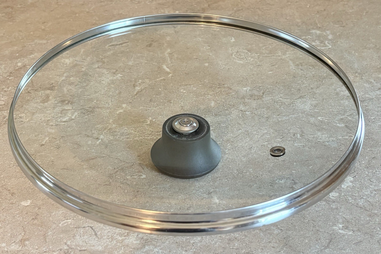 Tfal Replacement Glass Lid Vented Inner Lip 9 1/4″ Outer 9 3/4″ Black Domed Knob