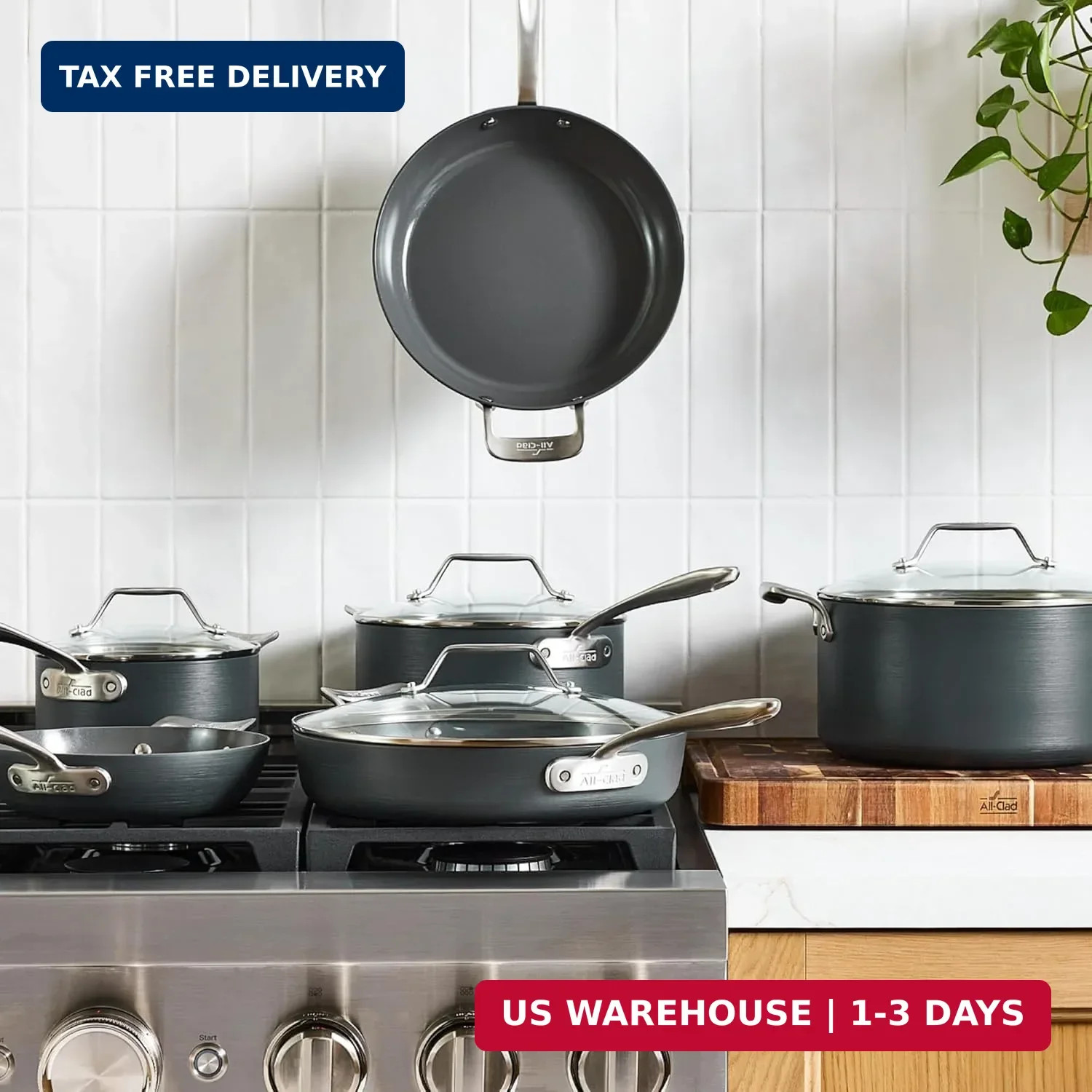 All-Clad HA1® Ceramic Nonstick, 10 Piece Cookware Set – Oven Safe up to 450° & C