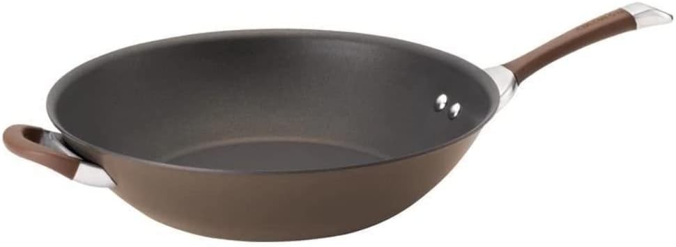Symmetry Hard Anodized Nonstick Stir Fry / Wok Pan with Helper Handle – 14 Inch,