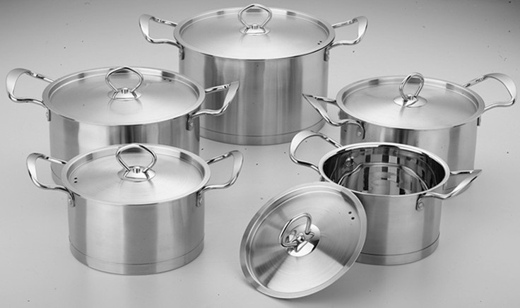 New 5sets JARHILL 2.1/2.7/3.7/4.4/6.6 qt High Quality Stainless Steel Saucepot