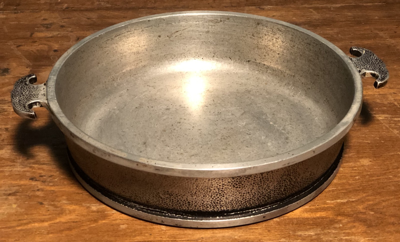 Two Vintage Guardian Service Hammered Aluminum Cookware Casserole Frying Pans