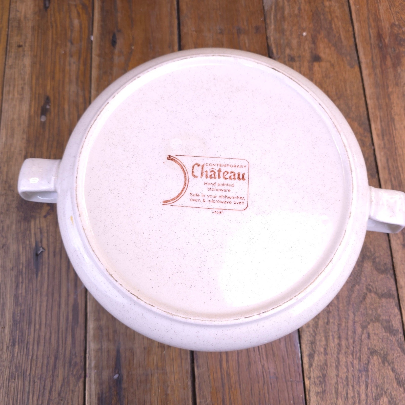 Vintage Casserole Dish with Lid Contemporary Chateau Hand Painted Stoneware Pot