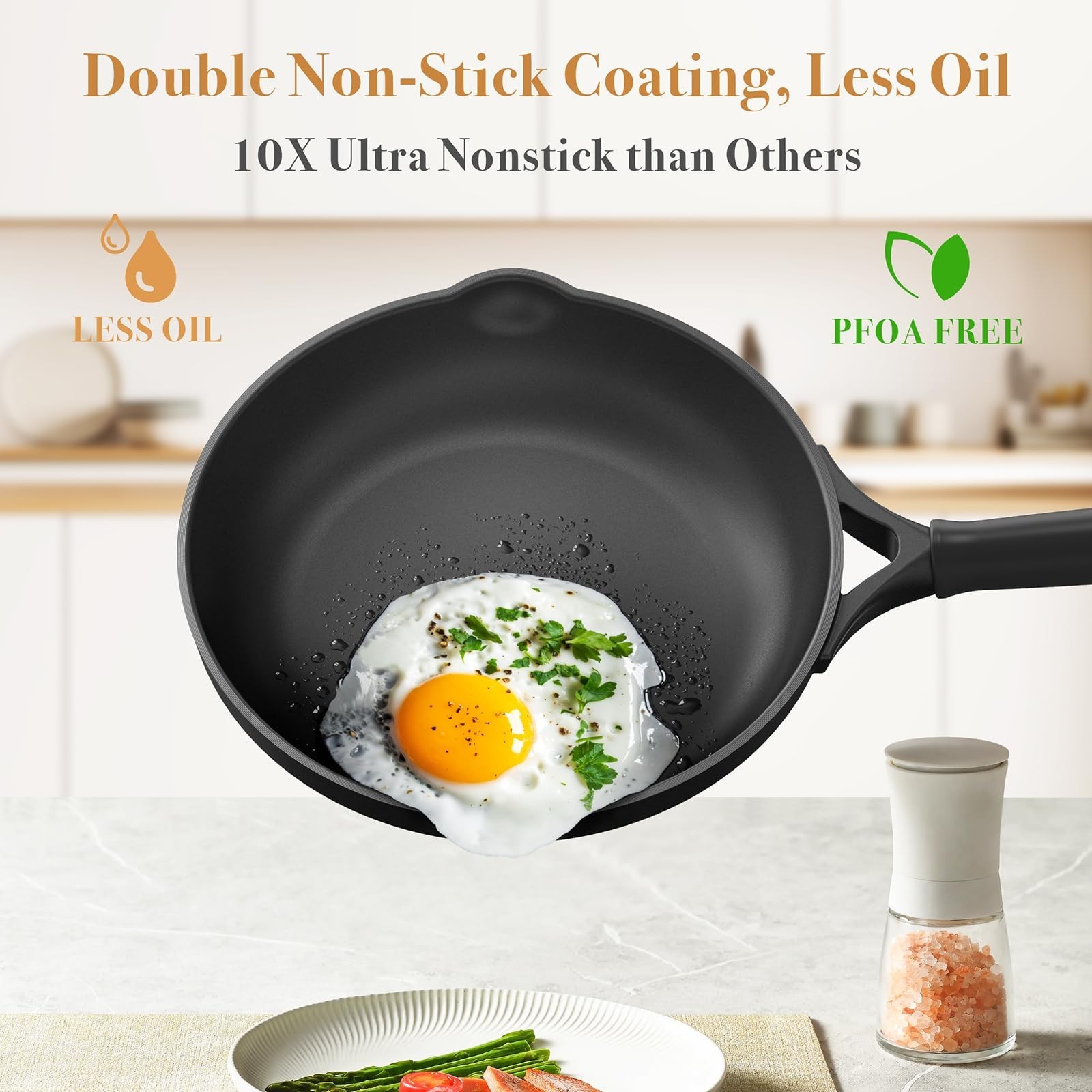 14-Piece Nonstick Cookware Set, Induction Compatible, Oven Safe, PFOA Free, Heat