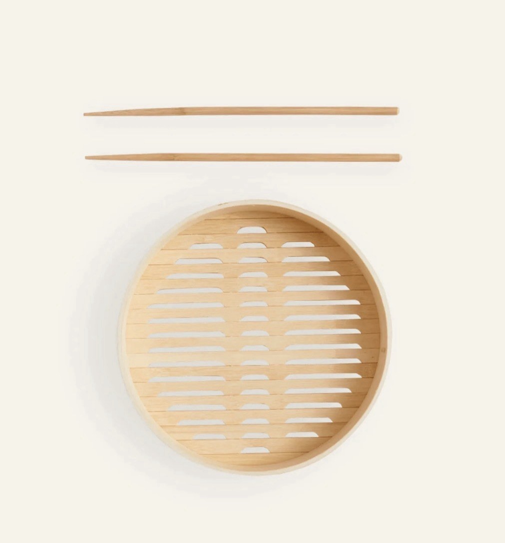 Our Place Spruce Steamer Single Basket With Chopsticks & Liners — Brand New
