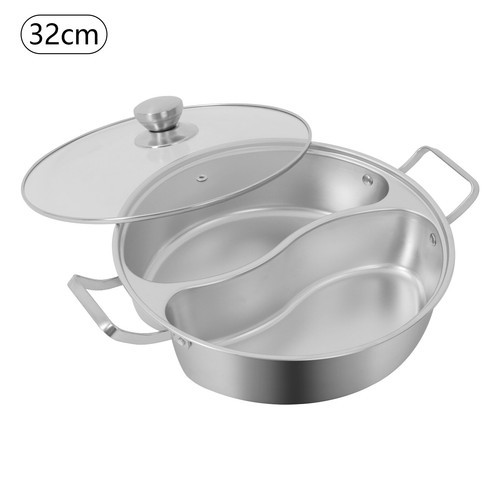 Double-flavor Hot Pot Hot Pot with Divider Hot Pot with Clear Lid