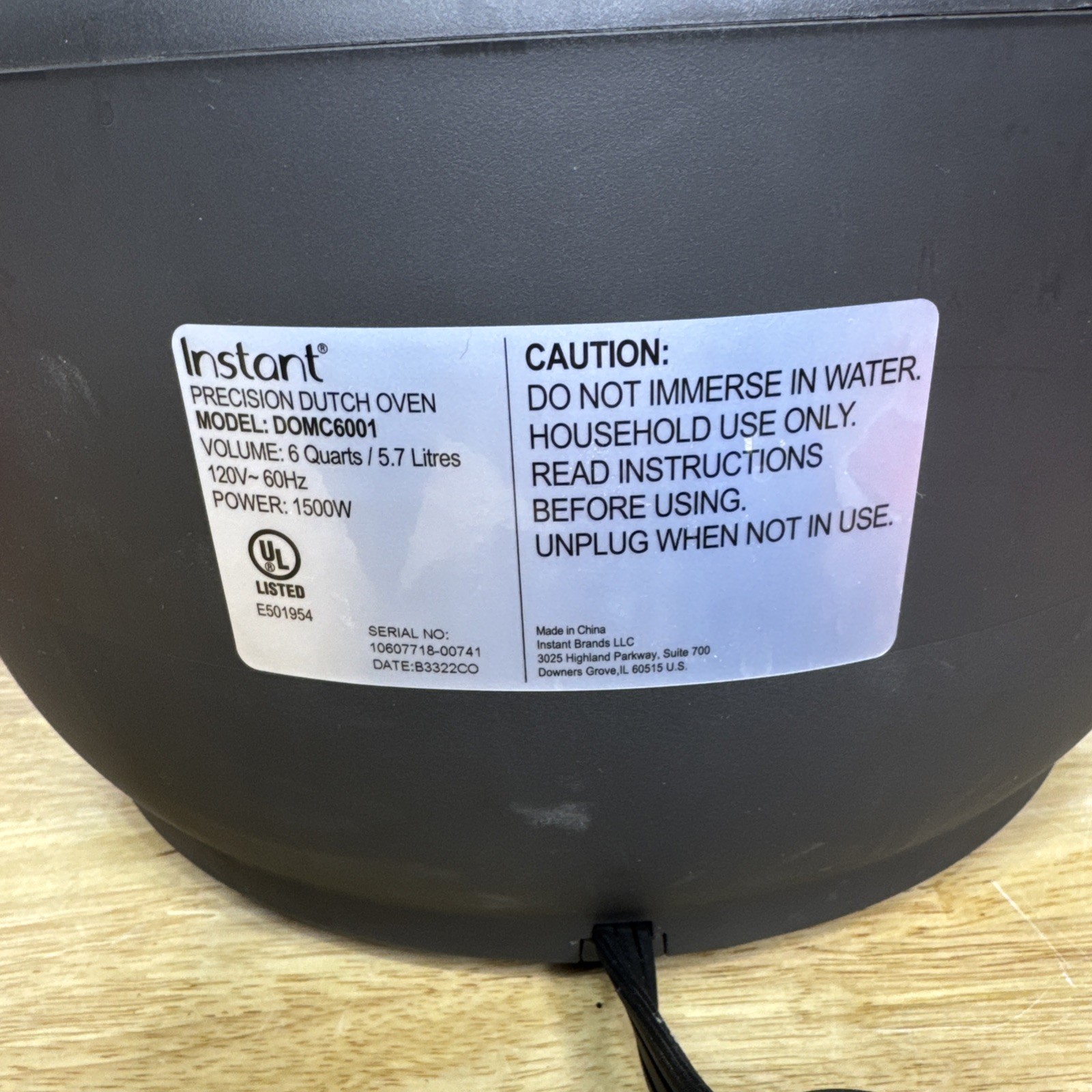 Instant Precision 6-qt Enamel Cast Iron Electric Dutch Oven Red – DOMC6001