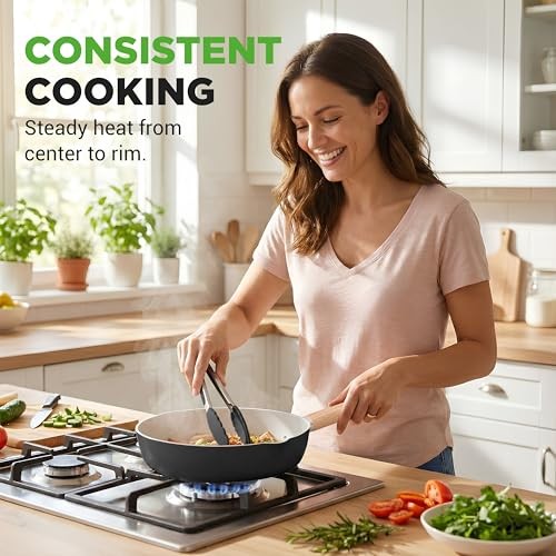 NutriChef 14-Piece Non-Stick Ceramic Cookware Set – (Black)