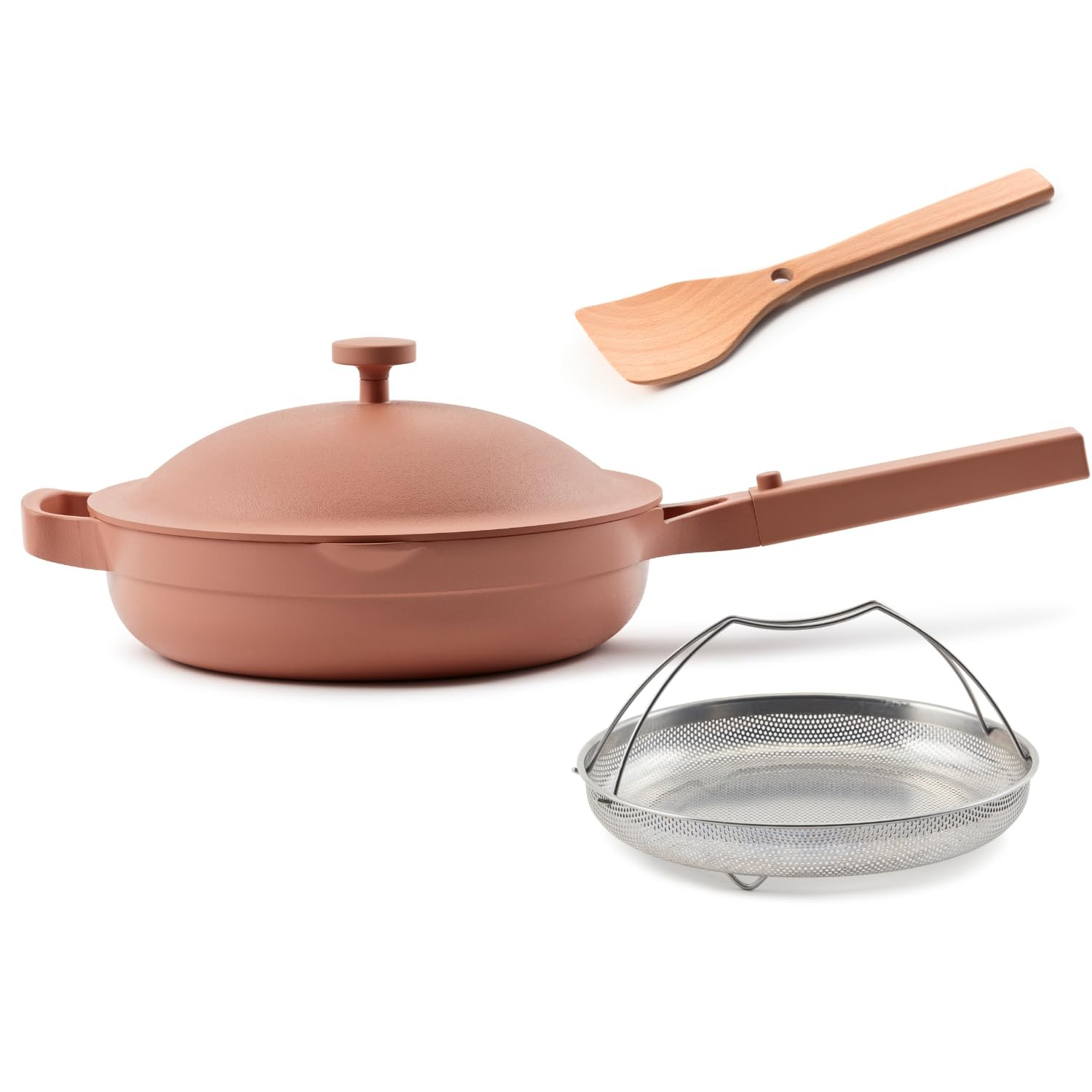 Always Pan 2.0 | 10.5″ Ceramic Pan with Modular Lid, Steamer Basket & Spatula…
