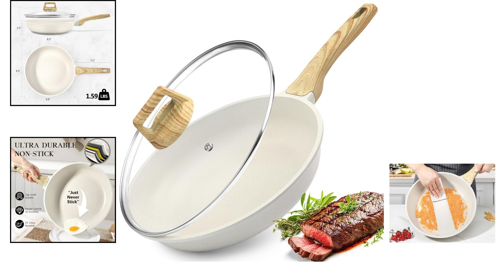Eco-Friendly 9.5” Nonstick Omelette Pan – Aluminum with Heat-Resistant Handle
