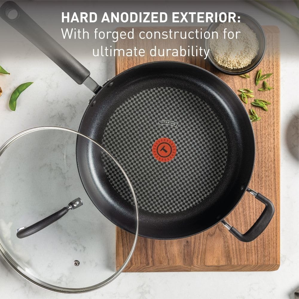Ultimate Hard Anodized Nonstick Fry Pan W/ Lid 10 Inch Oven Broiler Safe 400F
