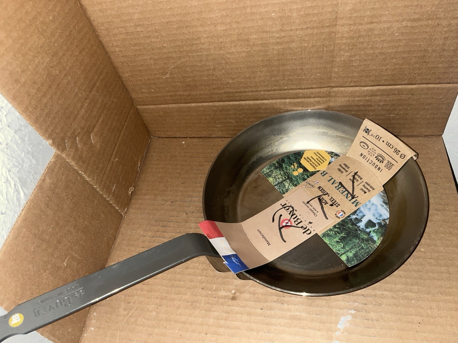 De Buyer Mineral B Element Carbon Steel Non-Stick Oven Safe Fry Pan 10.25”