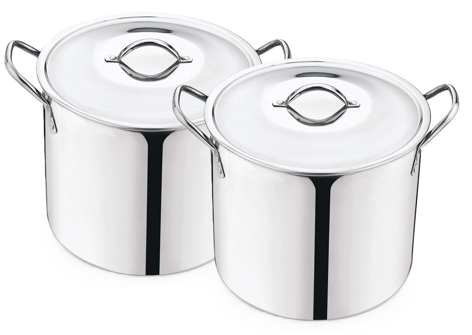(2 Pack) Mainstays 8-Qt Stainless Steel Stock Pot with Metal Lid