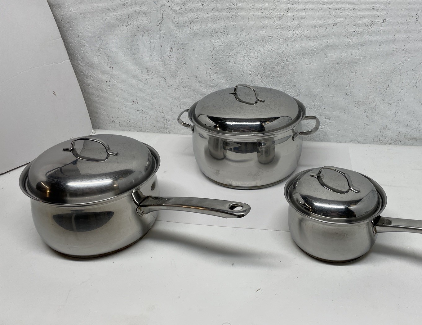 Belgique Stainless Steel Lot Saucepan Stock Pot Vent Lids 1 , 3.5 , 8 Qt