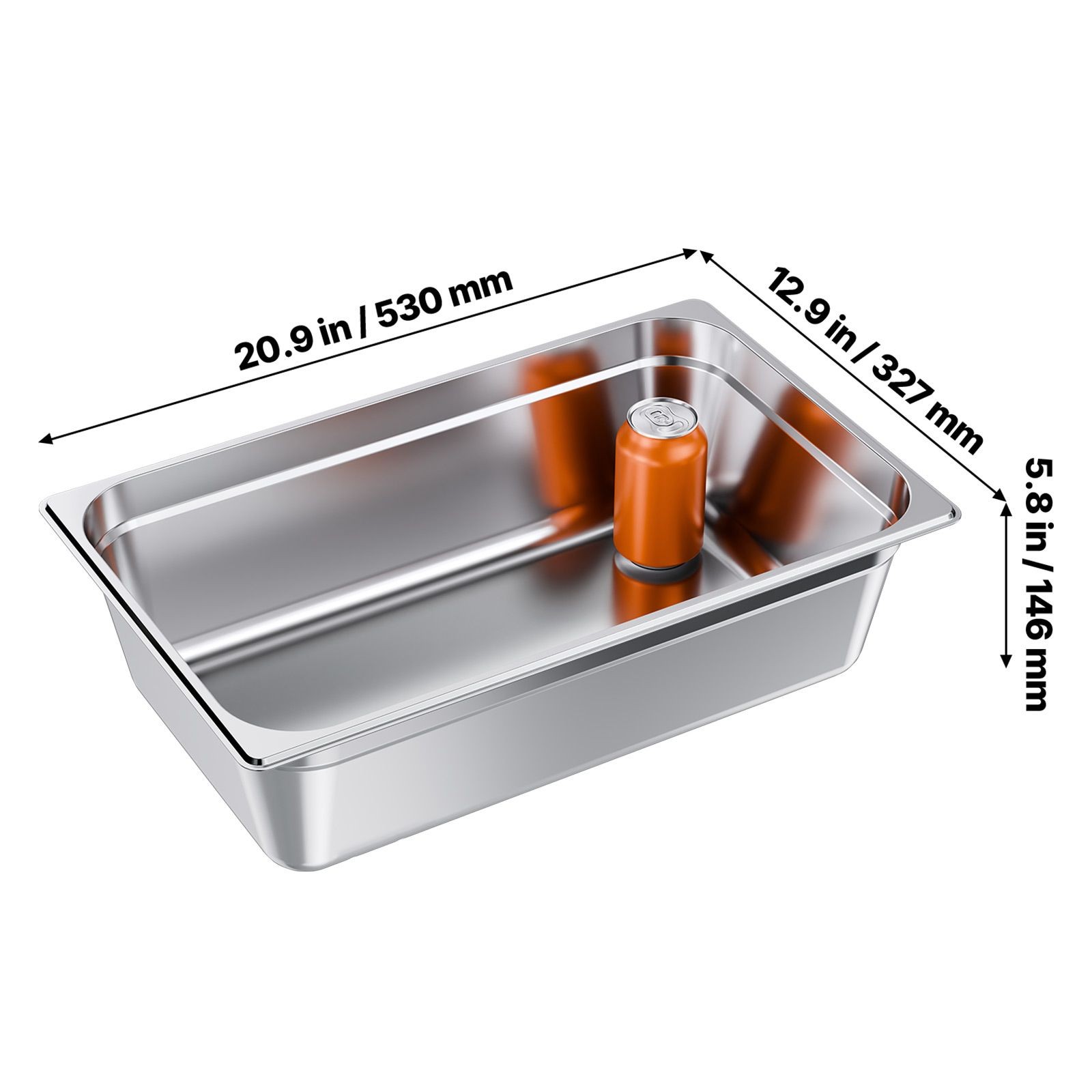 6in Deep Stainless Steam Pan 82 Qt Anti-Jam for Buffet