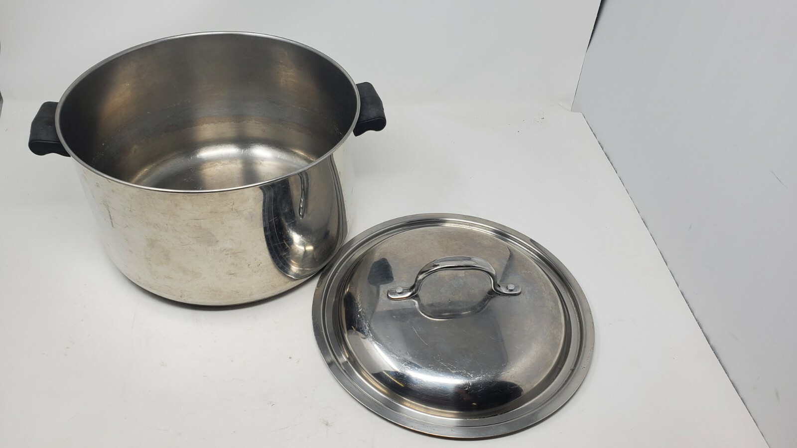 Vintage Farberware Aluminum Clad Stainless Steel 8 Quart Stock Pot with Lid USA