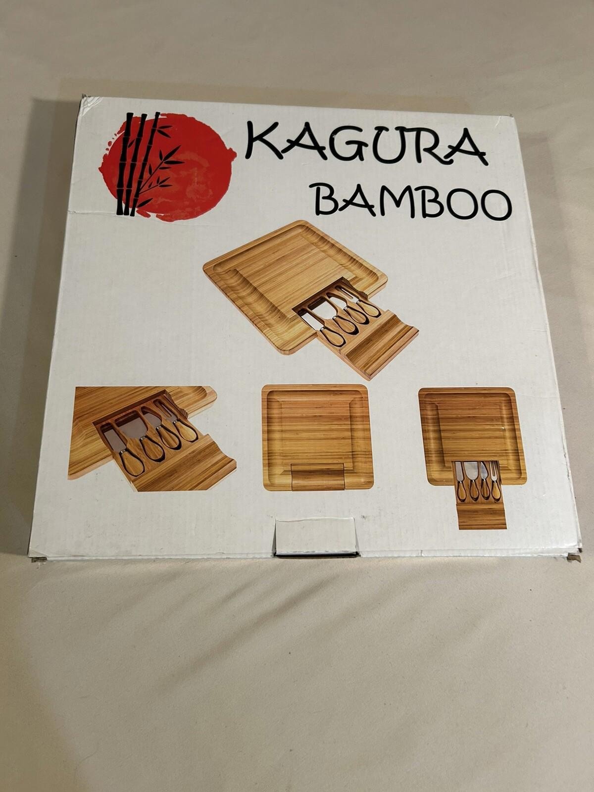 Bamboo Cheese Cutting Board Knife Gift Set Wooden Charcuterie Meat Serving Tray