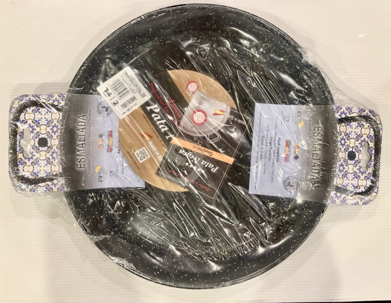 Induction , Vitroceramic Paella Pan PATA NEGRA 34cm Enamelled Steel Paella Pan