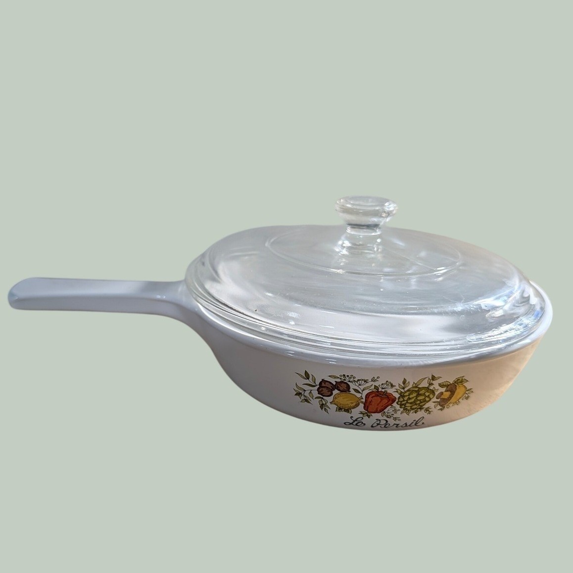 Vintage Corning Ware Spice Life 6.5 Inch Skillet P-83-B with Glass Lid le persil