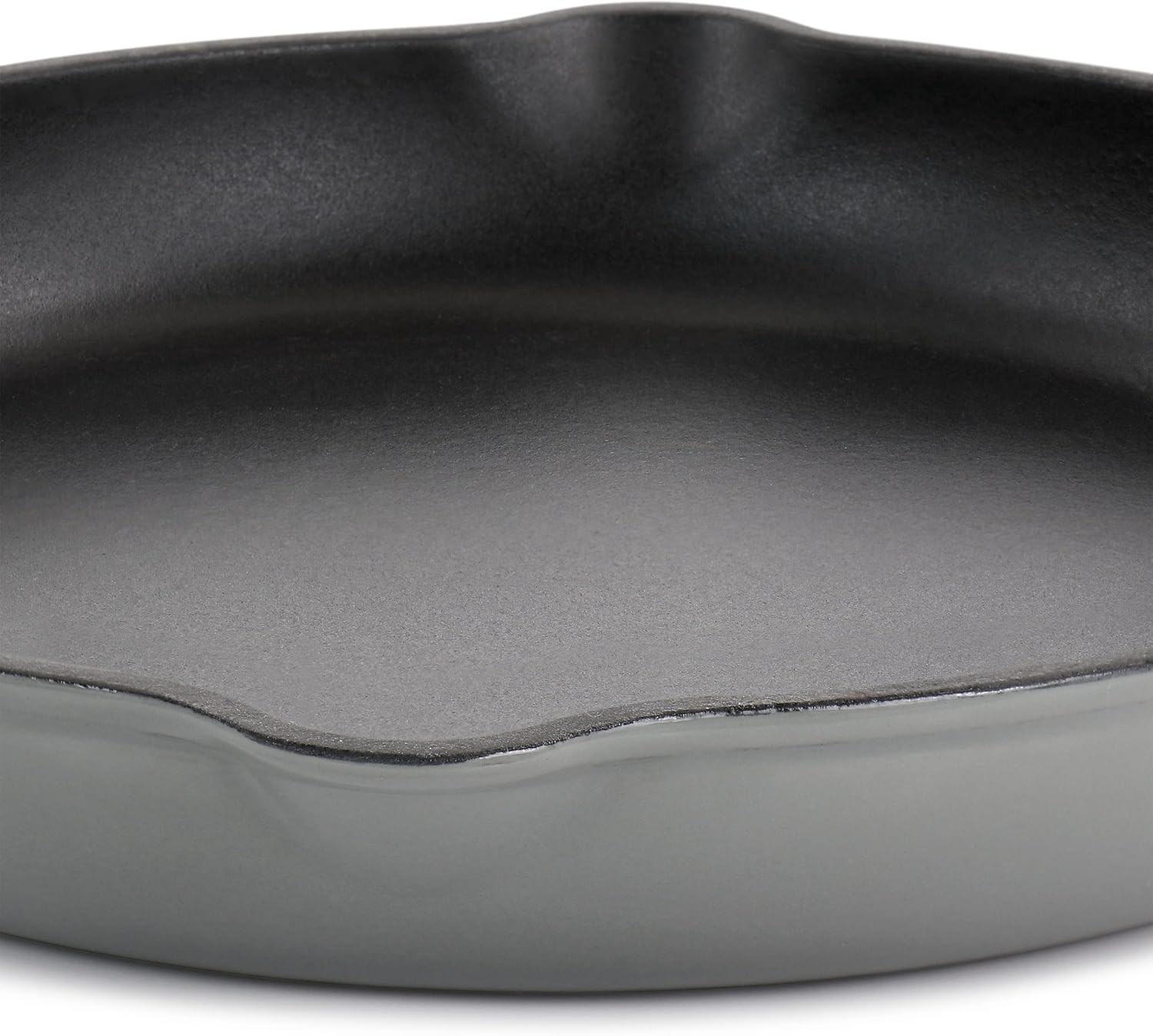 round 10.25 Inch Enameled Cast Iron Skillet in Gray