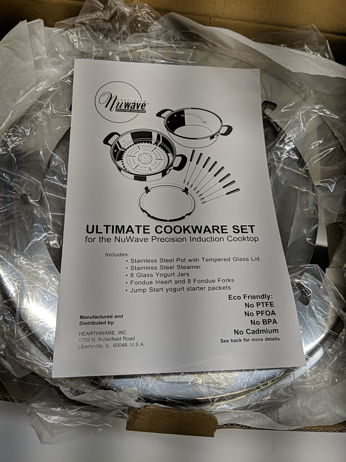 NEW 12pc Precision Nuwave Ultimate Induction Cookware Set 31121 Steamer Fondue