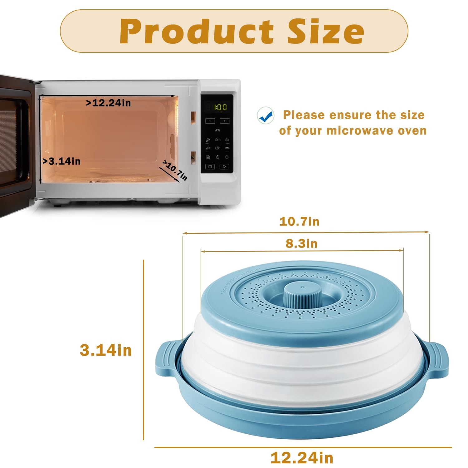 Microwave Splatter Cover, Microwave Cover for Food with Anti-scald Tray, Coll…
