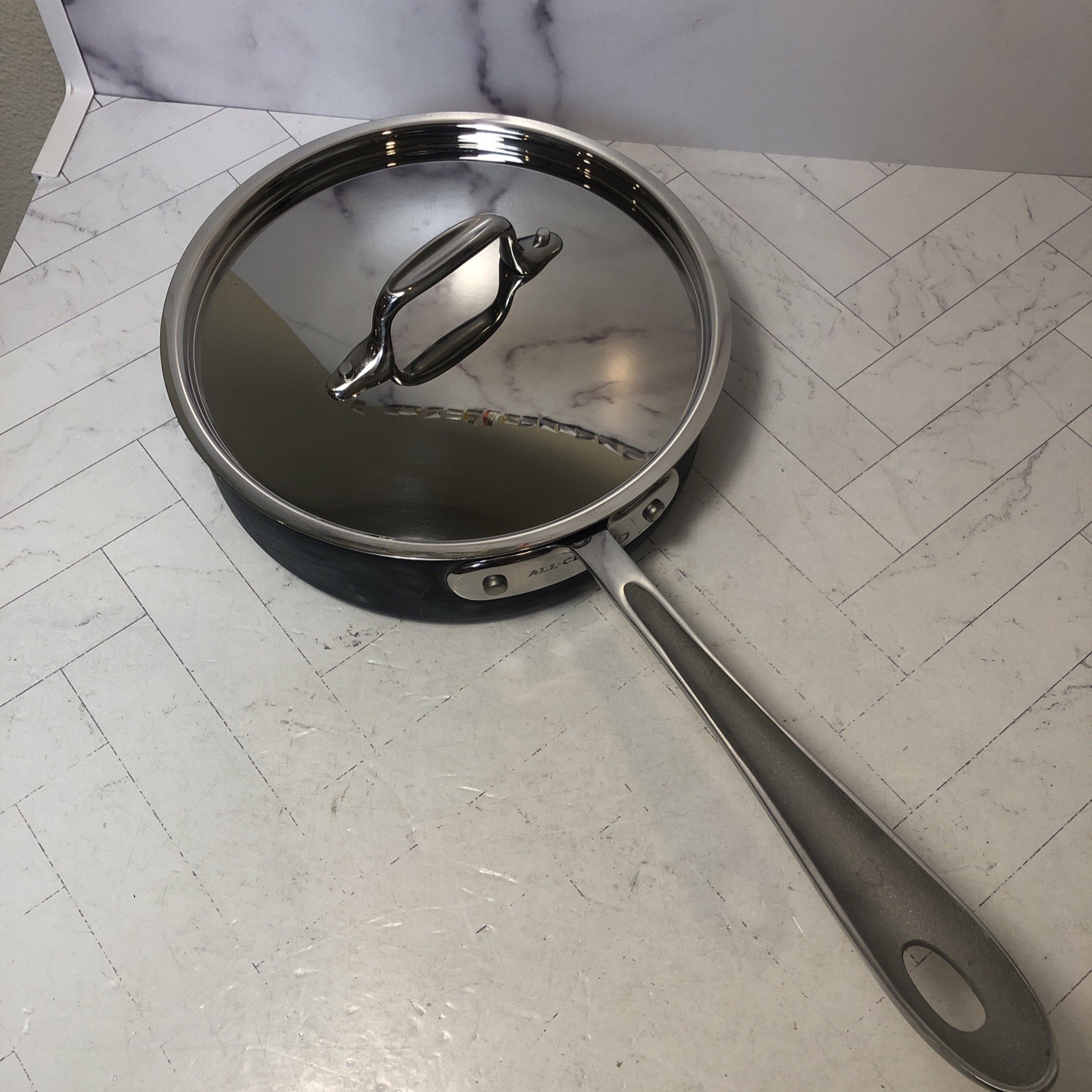 All-Clad LTD 2 Qt Sauce Pan Pot Stainless Steel Anodized Aluminum UNUSED w Lid
