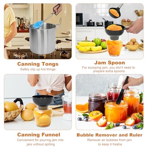 21.5 Quart Stainless Steel Canning Pot Set with Rack and Lid