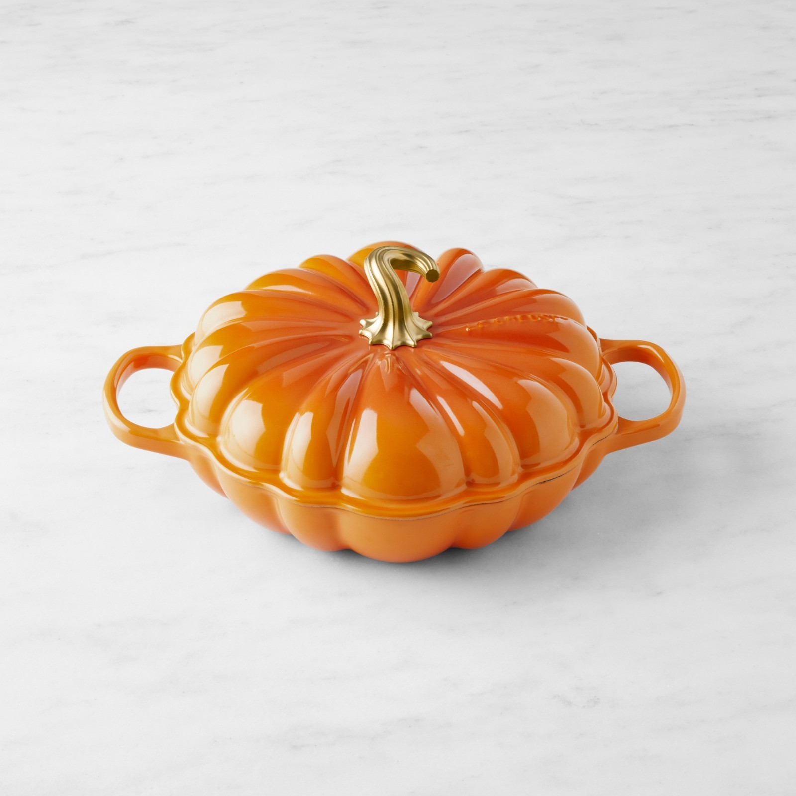 Le Creuset Enameled Cast Iron Pumpkin Braiser, 2 1/4-Qt, Persimmon, Free & Fast