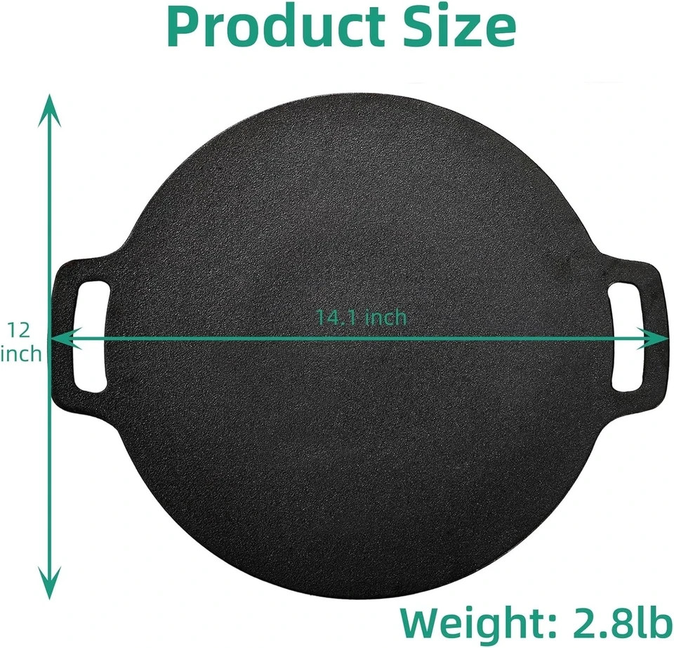 Korean BBQ Grill, Nonstick round Griddle Pan with Bag, 12 Inch 6 Layer Coating B