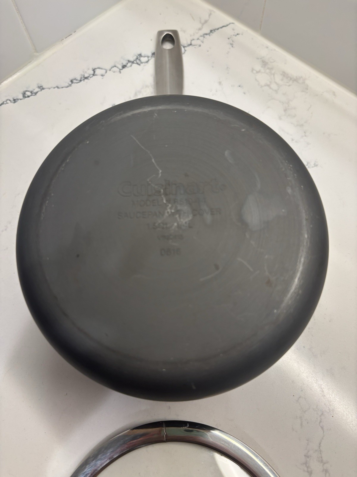 Cuisinart 1.5 Qt Matte Black Stainless Steel Sauce Pan With Glass Lid