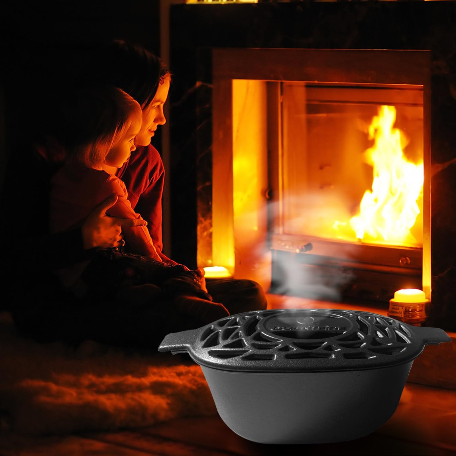 Wood Stove Steamer Rust Resistant,Fireplace Humidifier Pot Cast Iron Steamer …