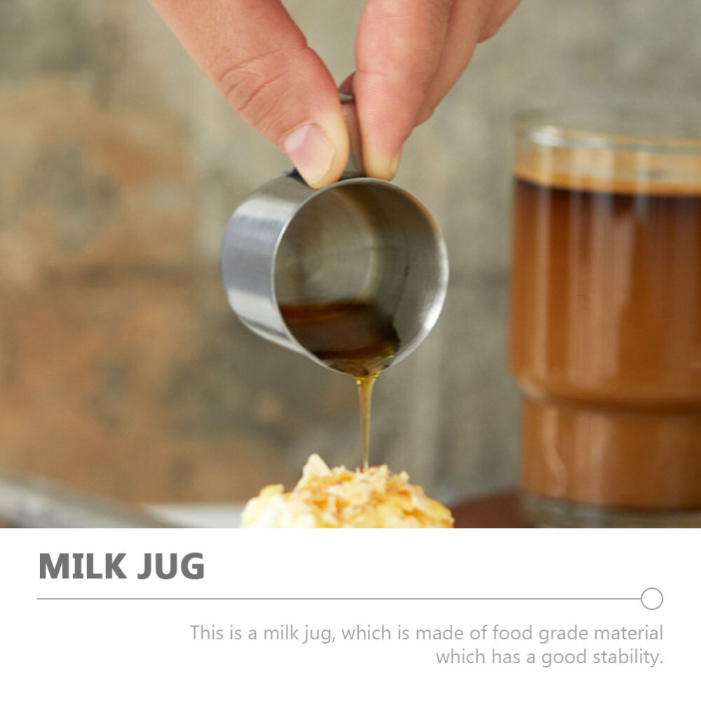 2Pcs Steaming Pitcher Stainless Steel Sauce Jugs Espresso Measuring Cup 57ml US