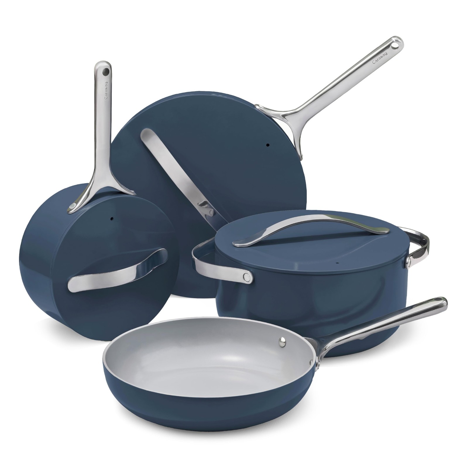 Caraway Non-stick Ceramic Cookware Set (12 Piece) Pots, Pans, 12pc Set, Navy