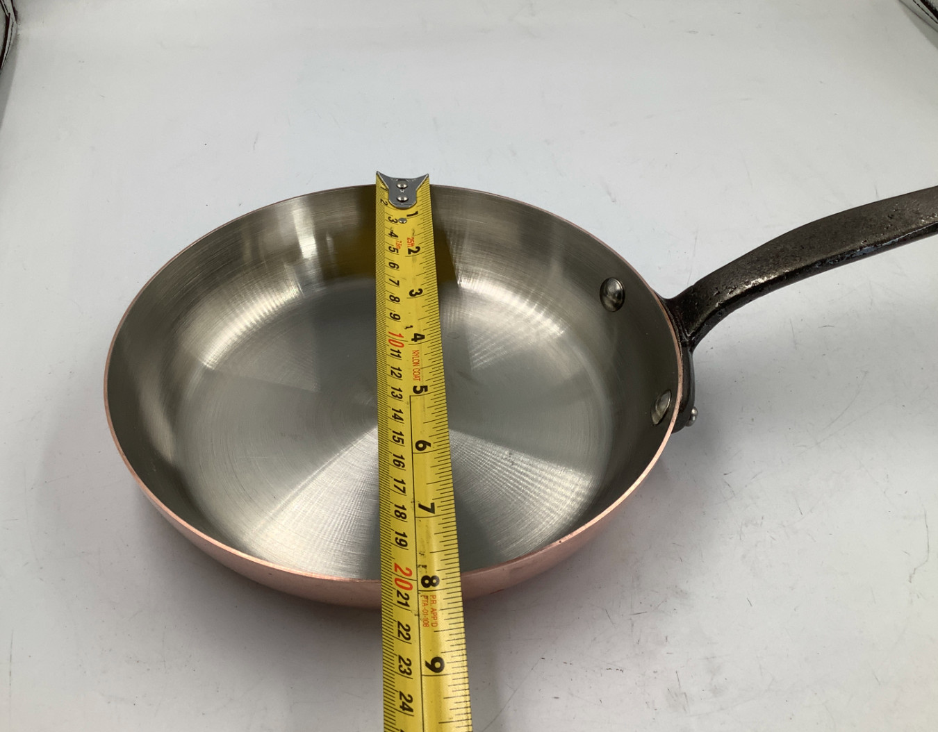 Mauviel M’Heritage M150CI Polished Copper & Stainless Steel Frying Pan, 8.2 In