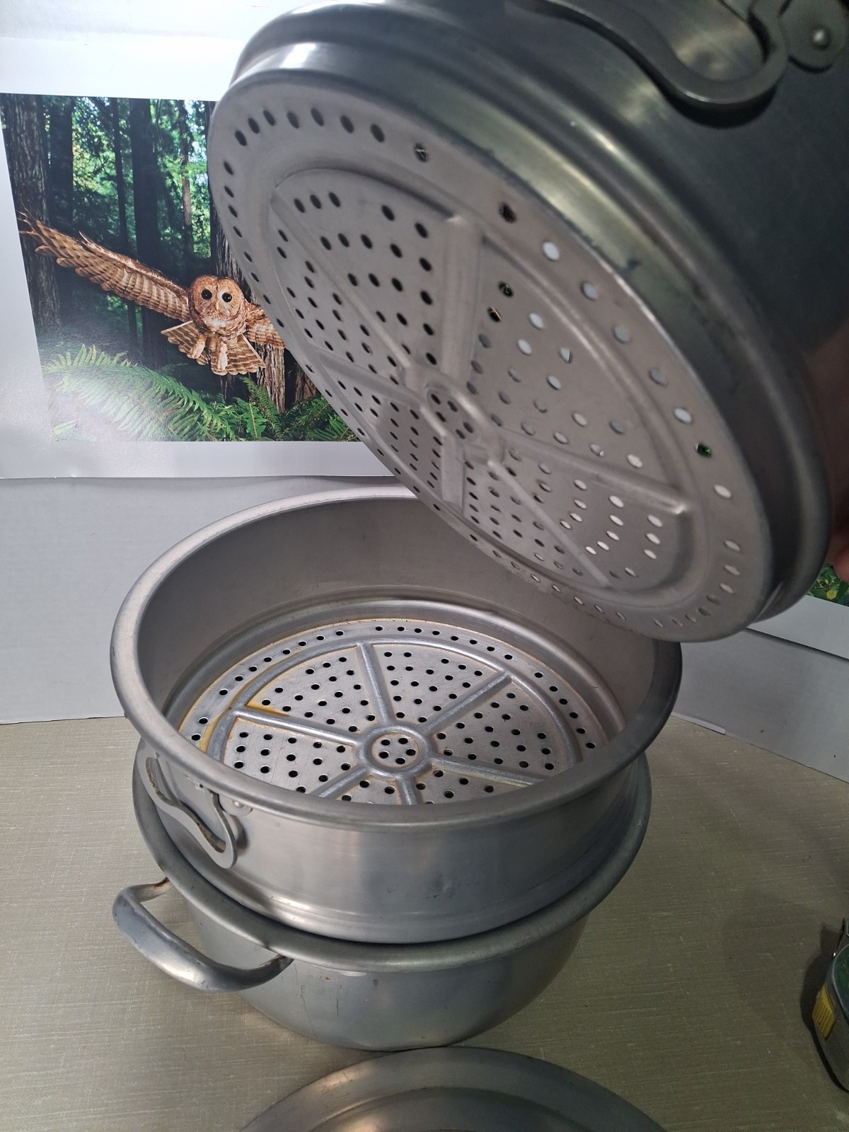 12″-30cm Food Steamer Aluminum 3-tier Steam Pot W/ Lid for Vegetables, Seafood