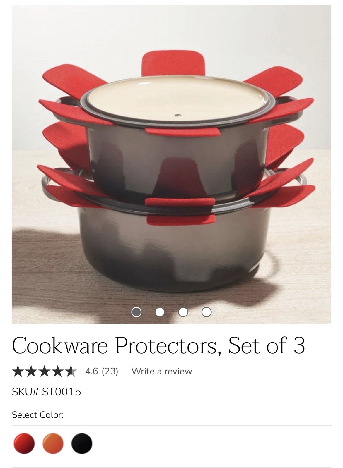 NEW Le Creuset Felt Cookware Protectors Set of 3 Red Cerise 15.75 inch FREE SHIP