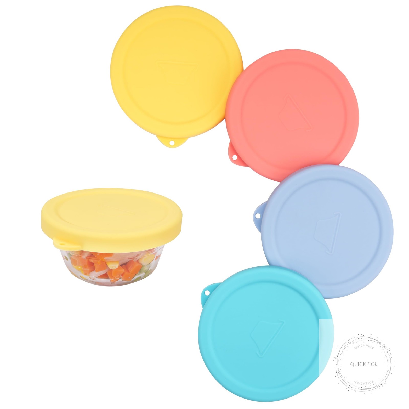 4 PCS Silicone Replacement Lids for Pyrex and Anchor Hocking Glass Custard Cups