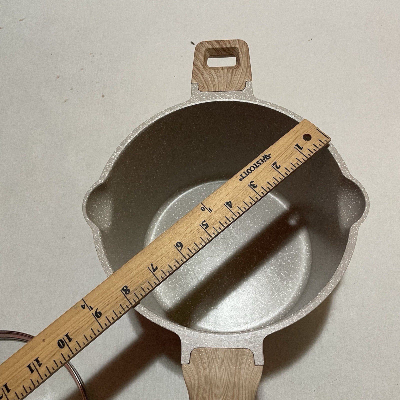 Premium Saucepan Casserole Nonstick 8 Inch With Lid Natural Elements Woodstone