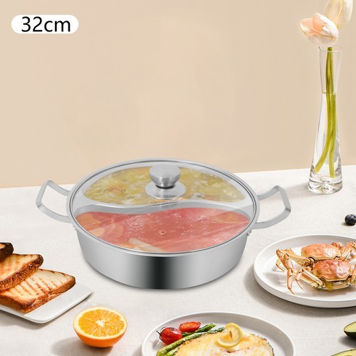 Double-flavor Hot Pot Hot Pot with Divider Hot Pot with Clear Lid