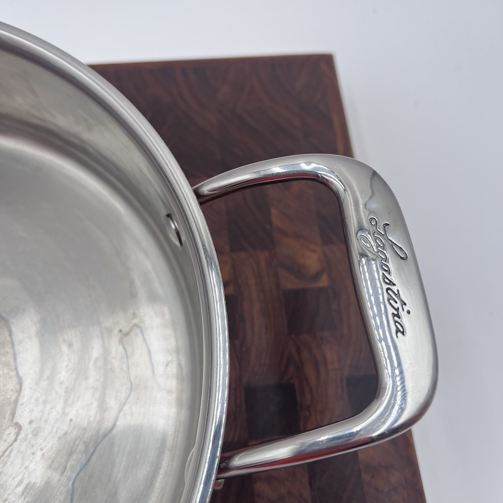 Lagostina 3 Quart Hammered Copper Saucepan Stainless Casserole Cookware
