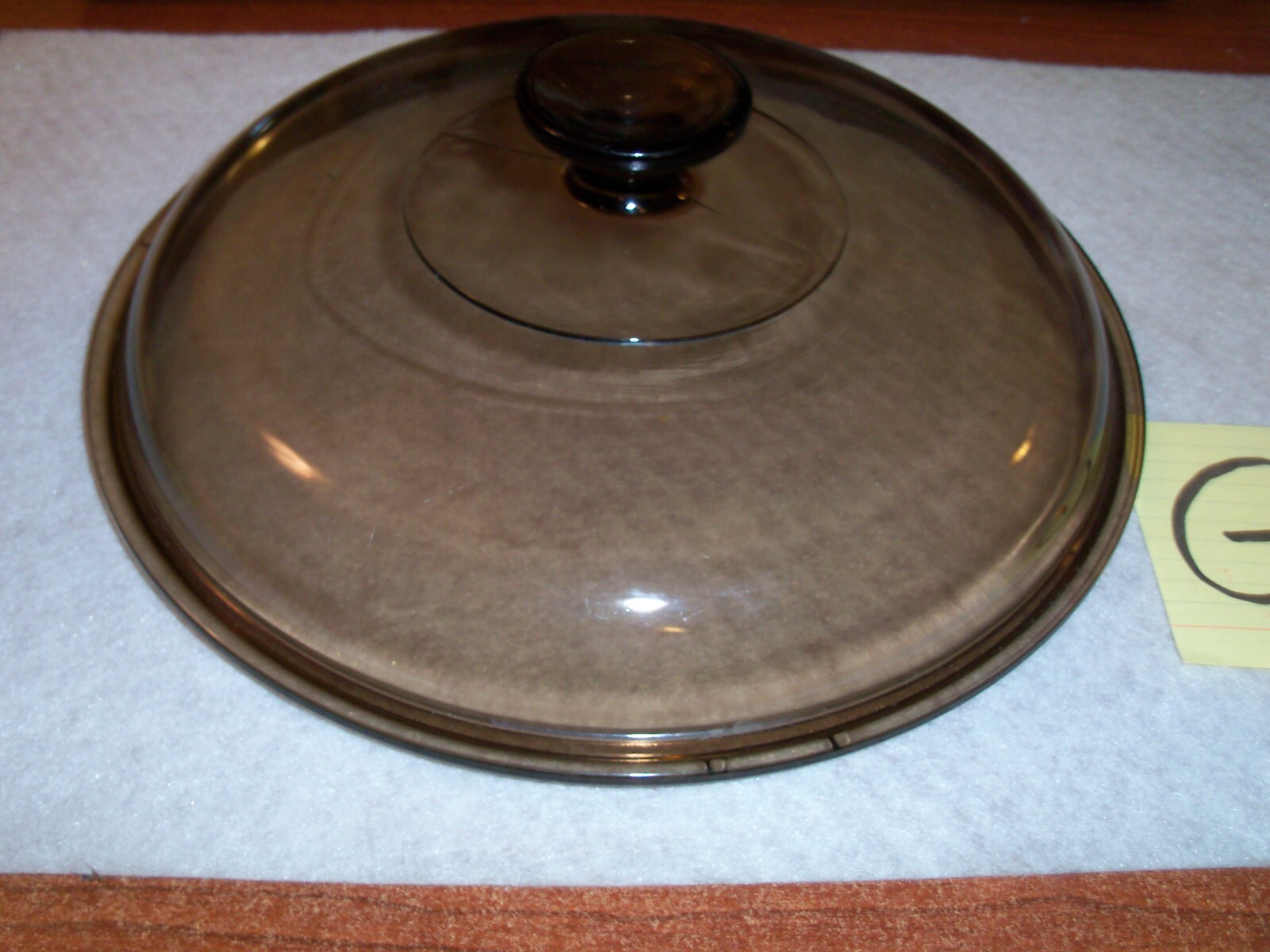 CORNING WARE PYREX REPLACEMENT LID ONLY VISIONS AMBER BROWN ROUND GLASS V-2.5-C