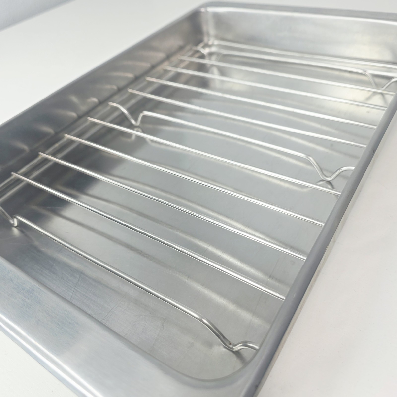 REVERE WARE 9×13 Rectangular Roasting Baking Pan 4 Qt. Stainless Steel #2523