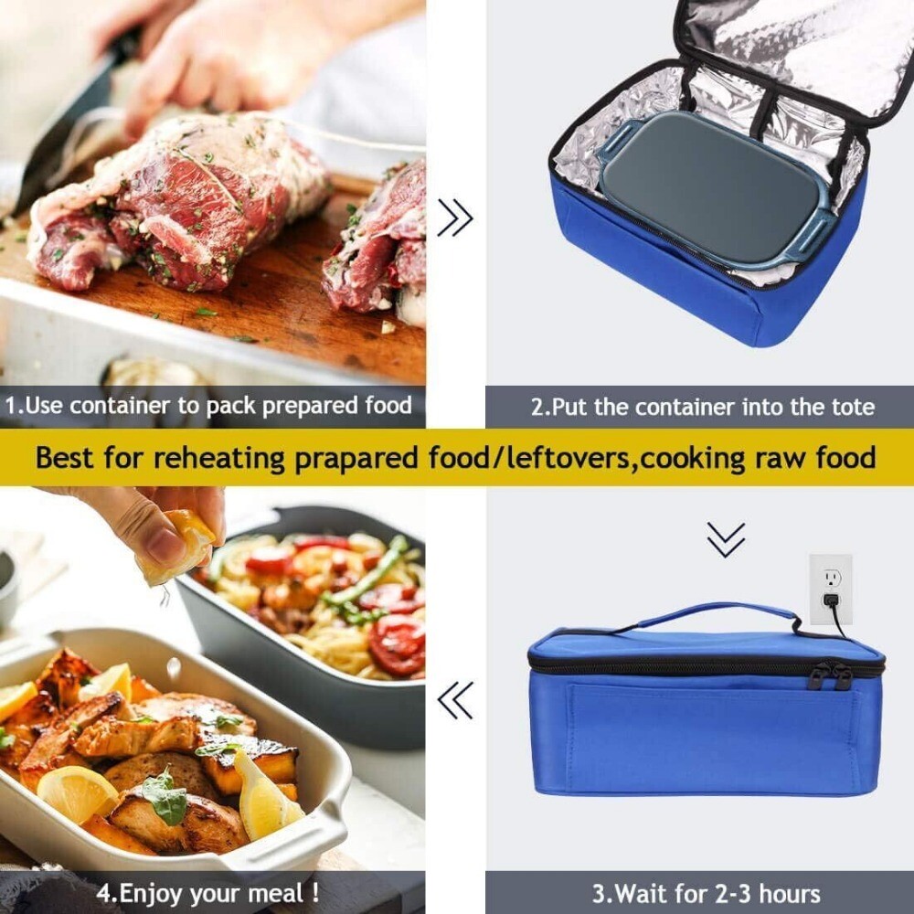 110V Lunch Bag Portable Electric Heating Lunch Box Office Mini Microwave Oven