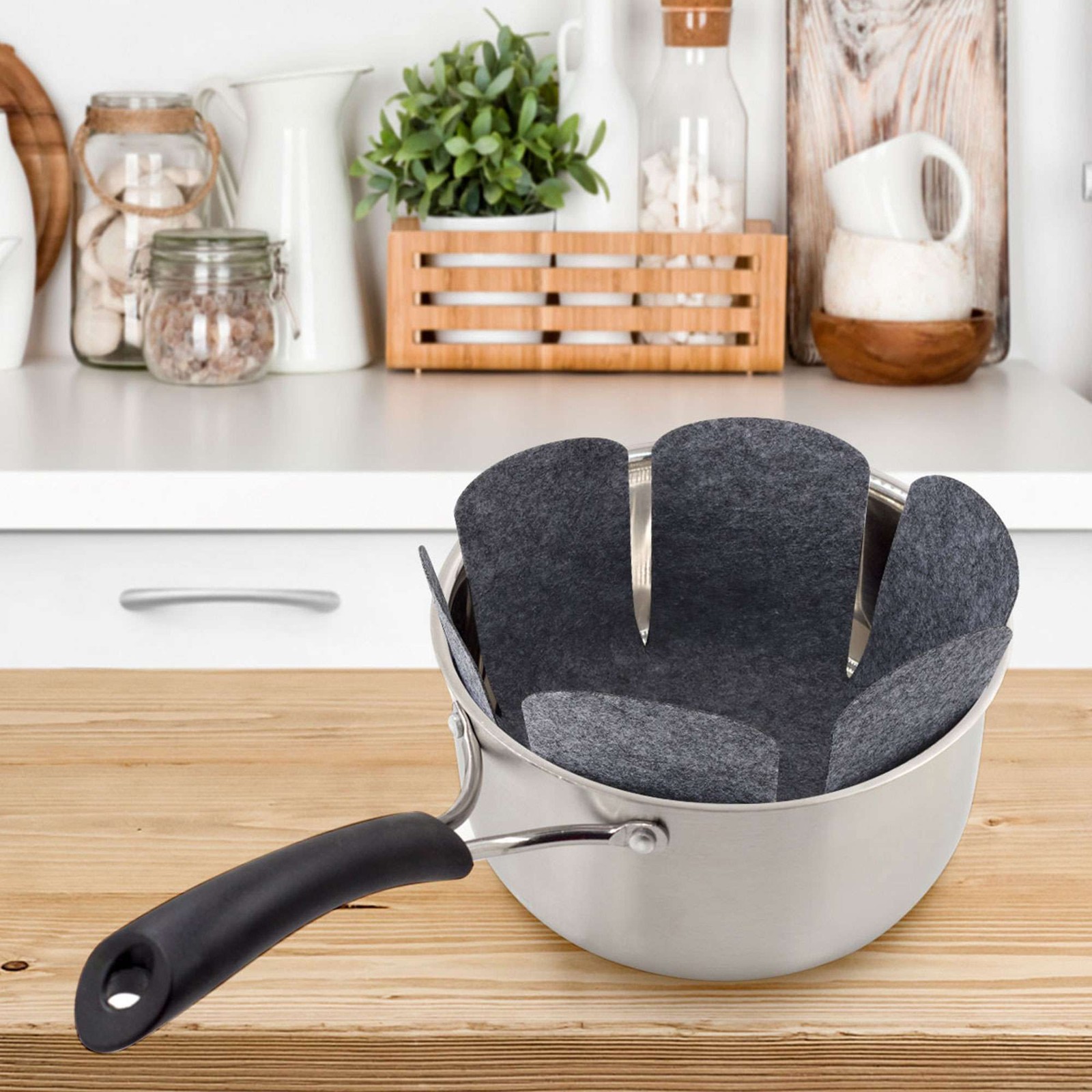 6PCS Felt Pots and Pans Divider Separator Pads, Cookware Protector Set