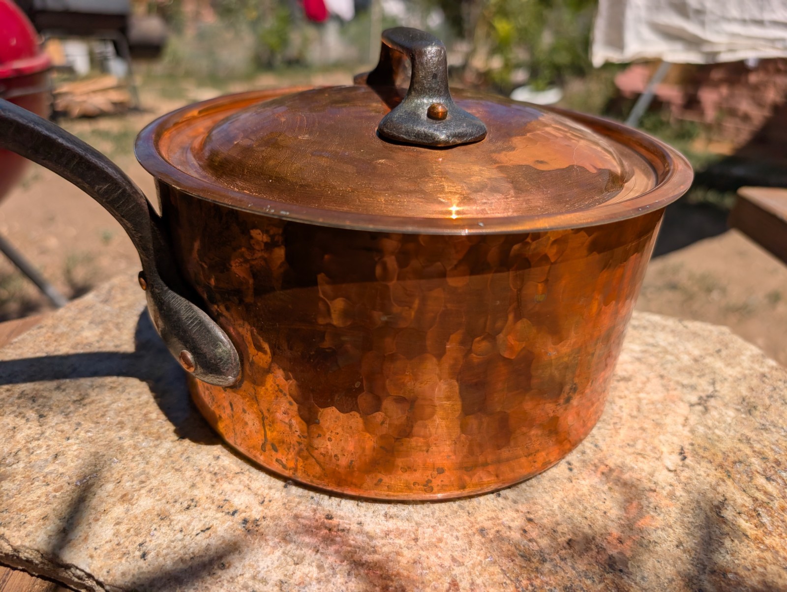 Hand Made In France 8-1/2″ Copper Pot & Lid -Made in France